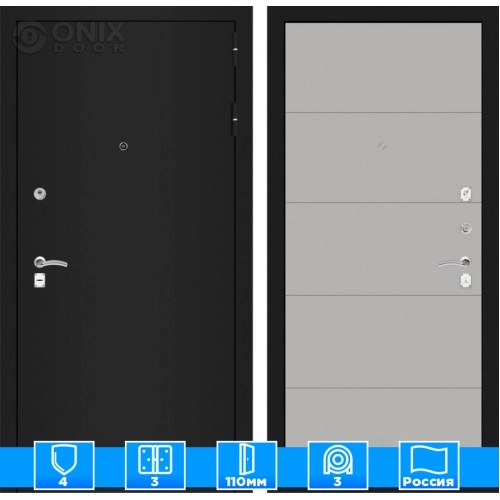Входная дверь CLASSIC шагрень черная 13 - Грей софт