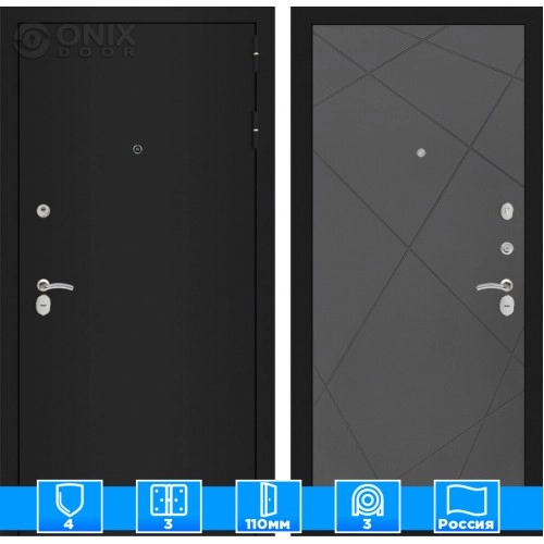 Входная дверь CLASSIC шагрень черная 24 - Графит софт