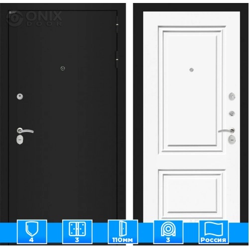 Входная дверь CLASSIC шагрень черная 26 - Эмаль RAL 9003