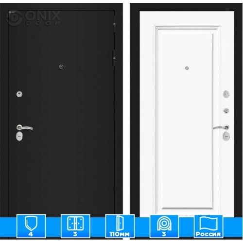 Входная дверь CLASSIC шагрень черная 27 - Эмаль RAL 9003