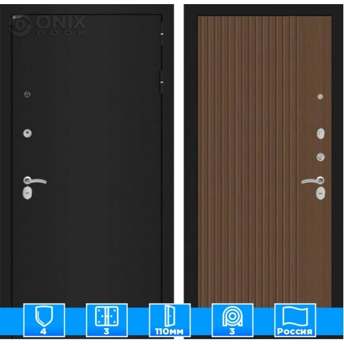 Входная дверь CLASSIC шагрень черная 29 - Дубкантритемный