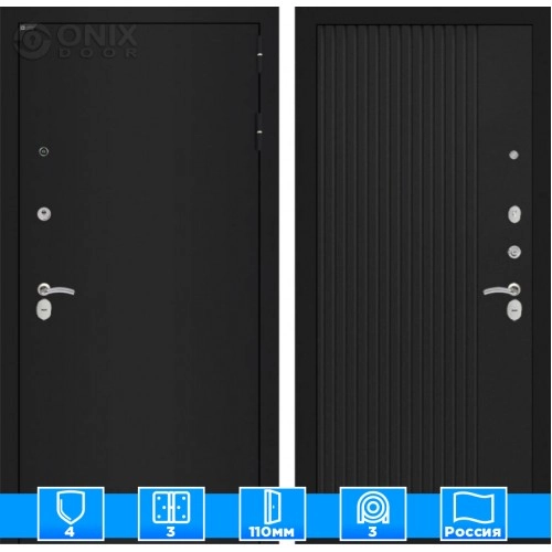 Входная дверь CLASSIC шагрень черная 29 - Черный кварц