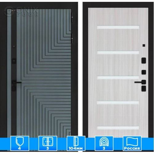 Входная дверь CREDOR 01 - Сандал белый, стекло белое