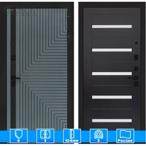 Входная дверь CREDOR 01 - Венге, стекло белое