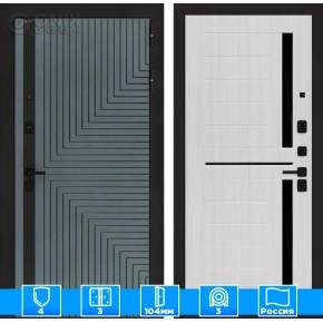 Входная дверь CREDOR 02 - Сандал белый, стекло черное