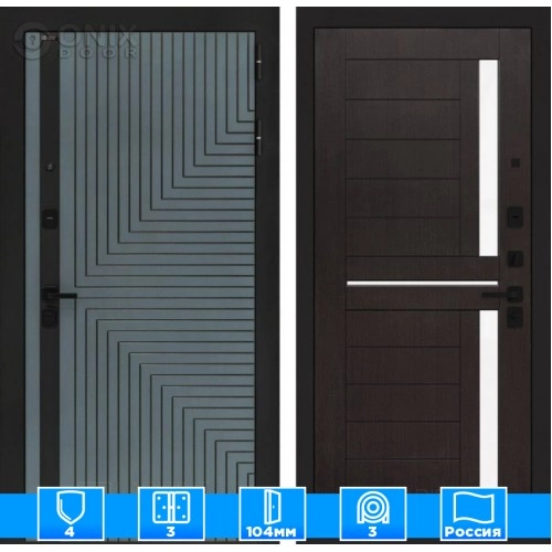 Входная дверь CREDOR 02 - Венге, стекло белое