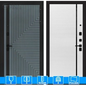 Входная дверь CREDOR 22 - Белый софт, черная вставка