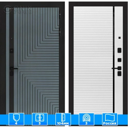 Входная дверь CREDOR 22 - Белый софт, черная вставка