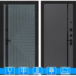 Входная дверь CREDOR 22 - Графит софт, черная вставка