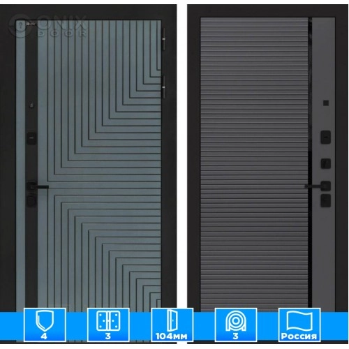 Входная дверь CREDOR 22 - Графит софт, черная вставка