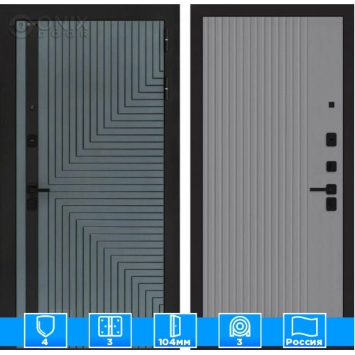 Входная дверь CREDOR 29 - Серый рельеф софт