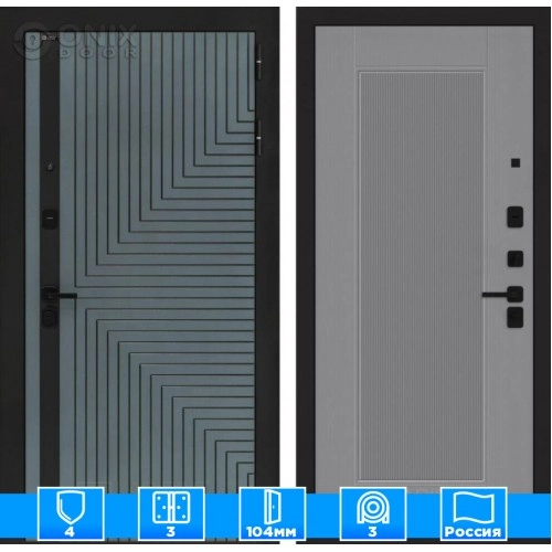 Входная дверь CREDOR 30 - Серый рельеф софт