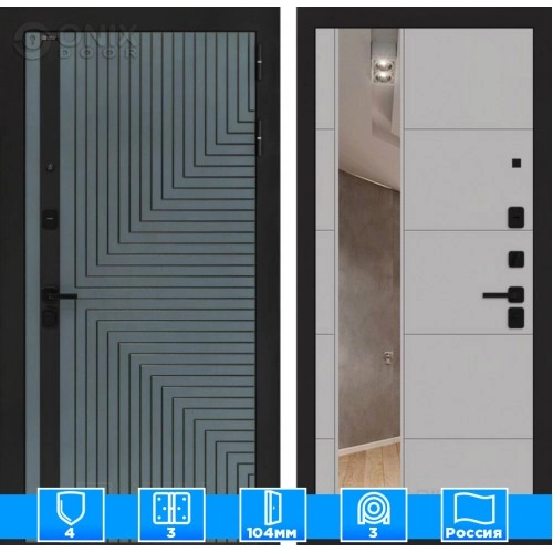 Входная дверь CREDOR с Зеркалом 19 - Грей софт