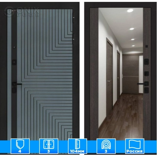 Входная дверь CREDOR с Зеркалом Максимум - Венге