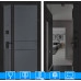 Входная дверь EVOLAB с зеркалом Панорама с тонировкой - Черный кварц