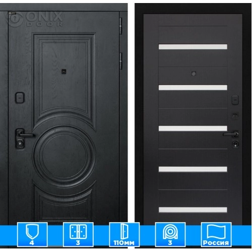 Входная дверь GRAND 01 - Венге, стекло белое