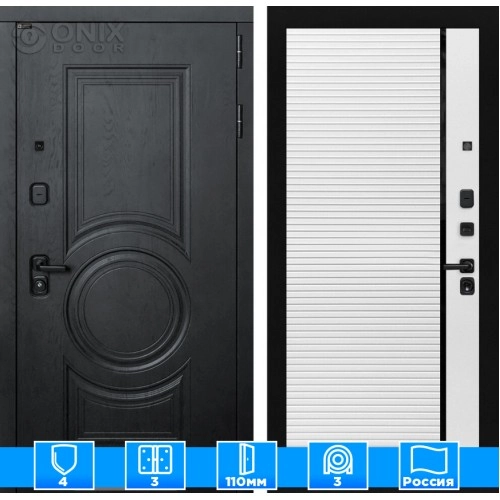 Входная дверь GRAND 22 - Белый софт, черная вставка