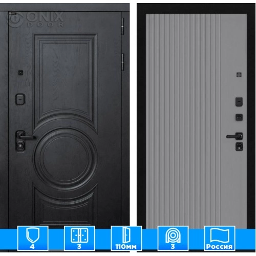 Входная дверь GRAND 29 - Серый рельеф софт