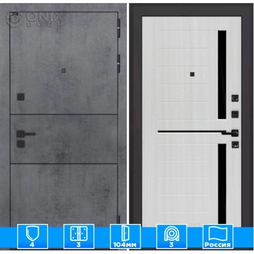 Входная дверь INFINITY 02 - Сандал белый, стекло черное