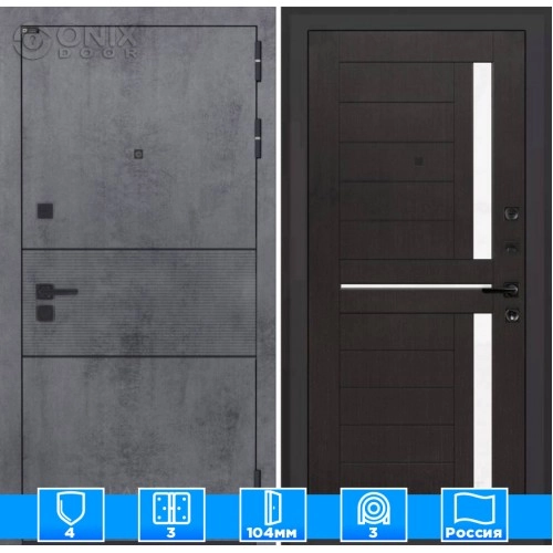 Входная дверь INFINITY 02 - Венге, стекло белое