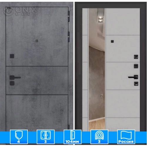 Входная дверь INFINITY с Зеркалом 19 - Грей софт