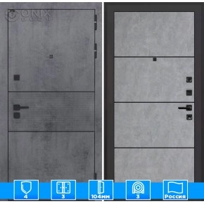 Входная дверь INFINITY 25 - Бетон светлый, черный молдинг
