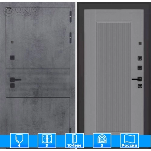 Входная дверь INFINITY 30 - Серый рельеф софт