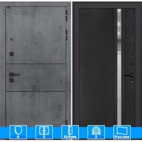 Входная дверь INFINITY 31 - Черный кварц, зеркальная вставка с тонировкой