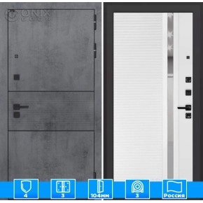 Входная дверь INFINITY 31 - Белый софт, зеркальная вставка с тонировкой