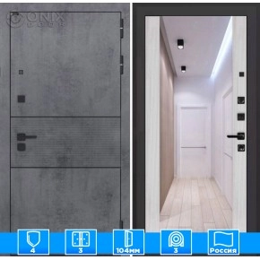 Входная дверь INFINITY с Зеркалом Максимум - Сандал белый