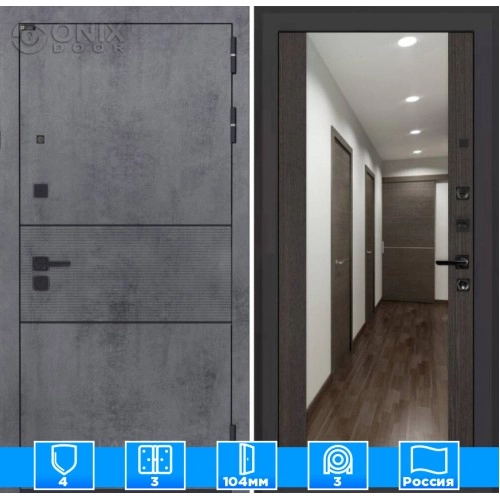 Входная дверь INFINITY с Зеркалом Максимум - Венге