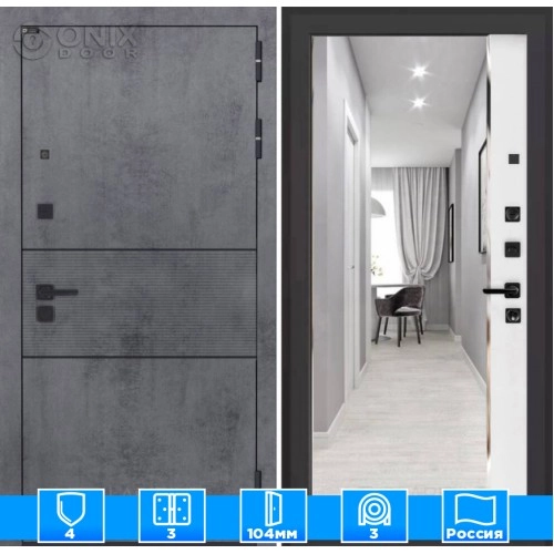 Входная дверь INFINITY с зеркалом Панорама - Белый софт