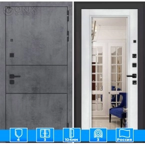 Входная дверь INFINITY с Зеркалом Фацет - Белый софт