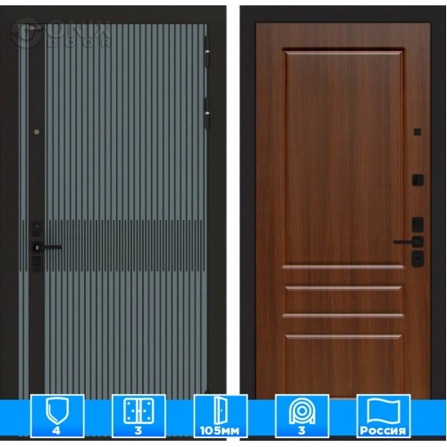 Входная дверь ISSIDA 03 - Орех бренди