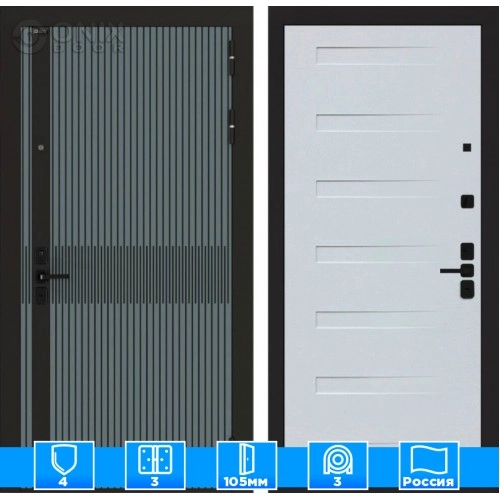 Входная дверь ISSIDA 14 - Дуб кантри белый горизонт