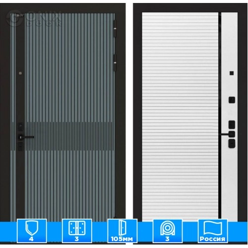 Входная дверь ISSIDA 22 - Белый софт, черная вставка