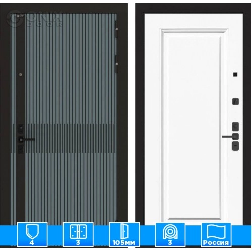 Входная дверь ISSIDA 27 - Эмаль RAL 9003 размер 880х2050 правая