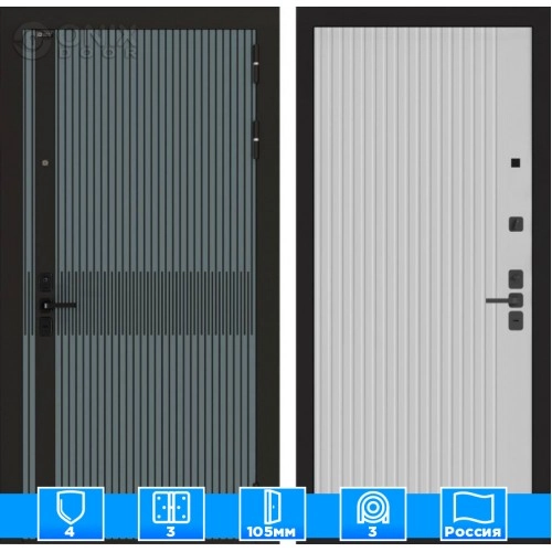 Входная дверь ISSIDA 29 - Белый рельеф софт