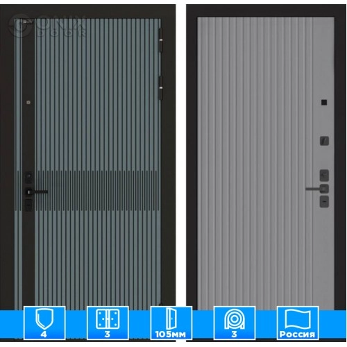 Входная дверь ISSIDA 29 - Серый рельеф софт