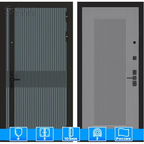 Входная дверь ISSIDA 30 - Серый рельеф софт