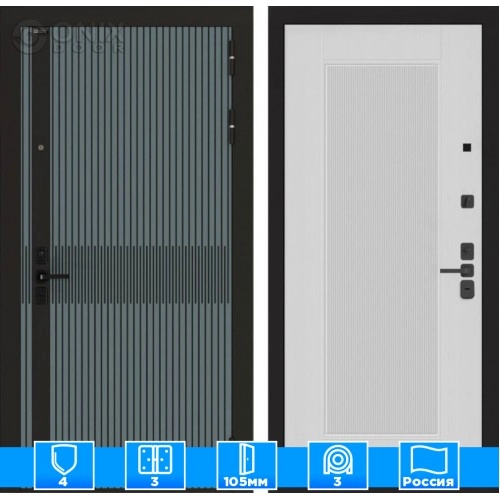 Входная дверь ISSIDA 30 - Белый рельеф софт