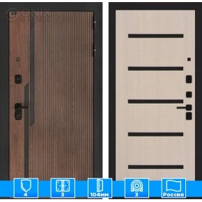 Входная дверь KARMINA 01 - Беленый дуб, стекло черное