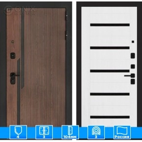 Входная дверь KARMINA 01 - Белое дерево, стекло черное