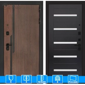 Входная дверь KARMINA 01 - Венге, стекло белое