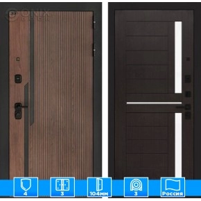 Входная дверь KARMINA 02 - Венге, стекло белое