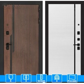 Входная дверь KARMINA 22 - Белый софт, черная вставка