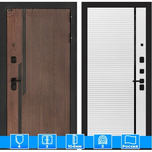 Входная дверь KARMINA 22 - Белый софт, черная вставка