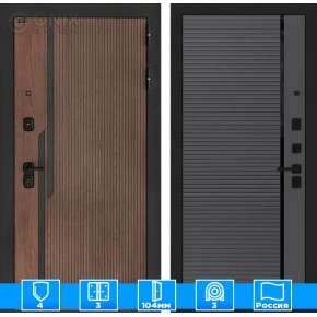 Входная дверь KARMINA 22 - Графит софт, черная вставка