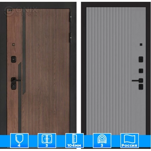 Входная дверь KARMINA 29 - Серый рельеф софт