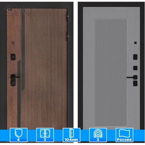 Входная дверь KARMINA 30 - Серый рельеф софт